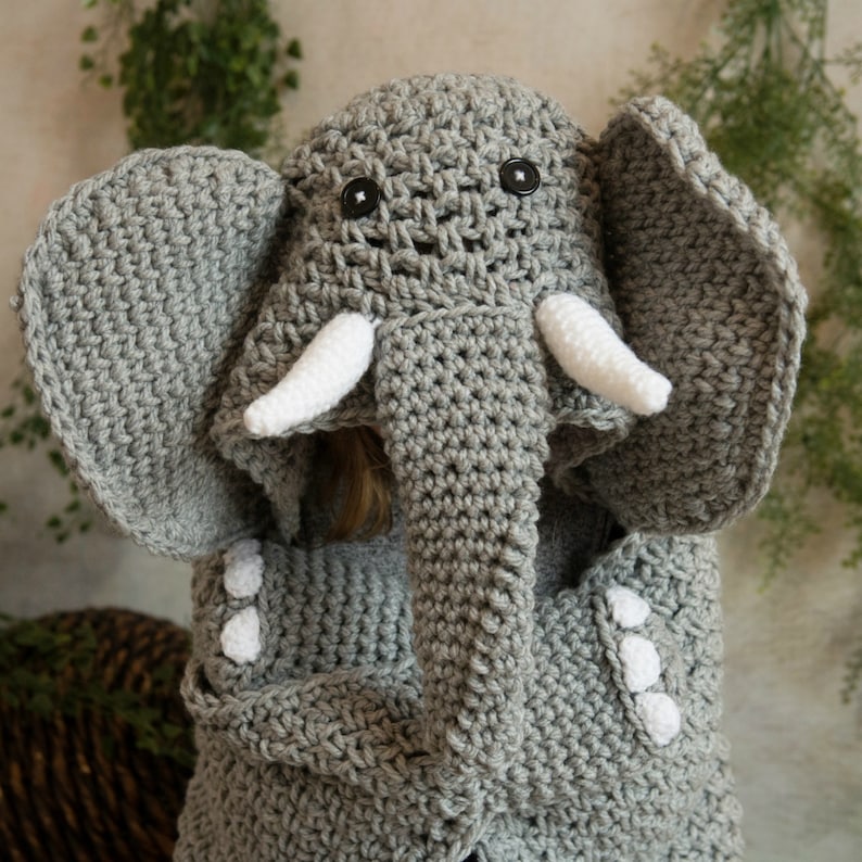 CROCHET PATTERN Hooded Elephant Blanket Etsy Canada