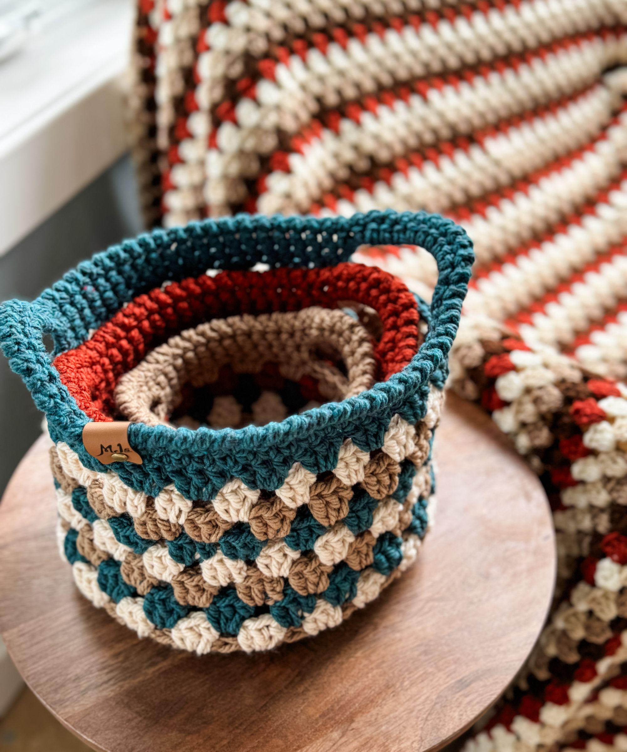 CROCHET PATTERN & VIDEO/ Fall for Granny Baskets, Crochet Basket