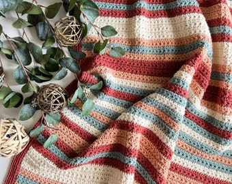 CROCHET PATTERN/ Star Stitch Striped Crochet Blanket Pattern, Sahara Stripes Blanket Pattern, Star Stitch Blanket Pattern