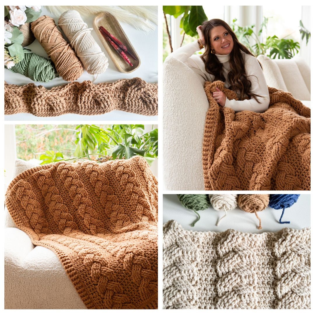 CROCHET PATTERN EBOOK, Cozy Cottage Cable Collection Ebook, Cable Throw ...