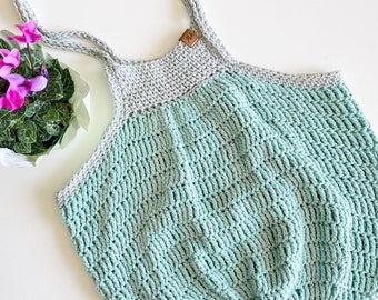 CROCHET PATTERN & VIDEO/ Don&#39;t Mesh With Me Market Bag, crochet bag, market prep, gifting, easy crochet, shopping bag, pdf pattern