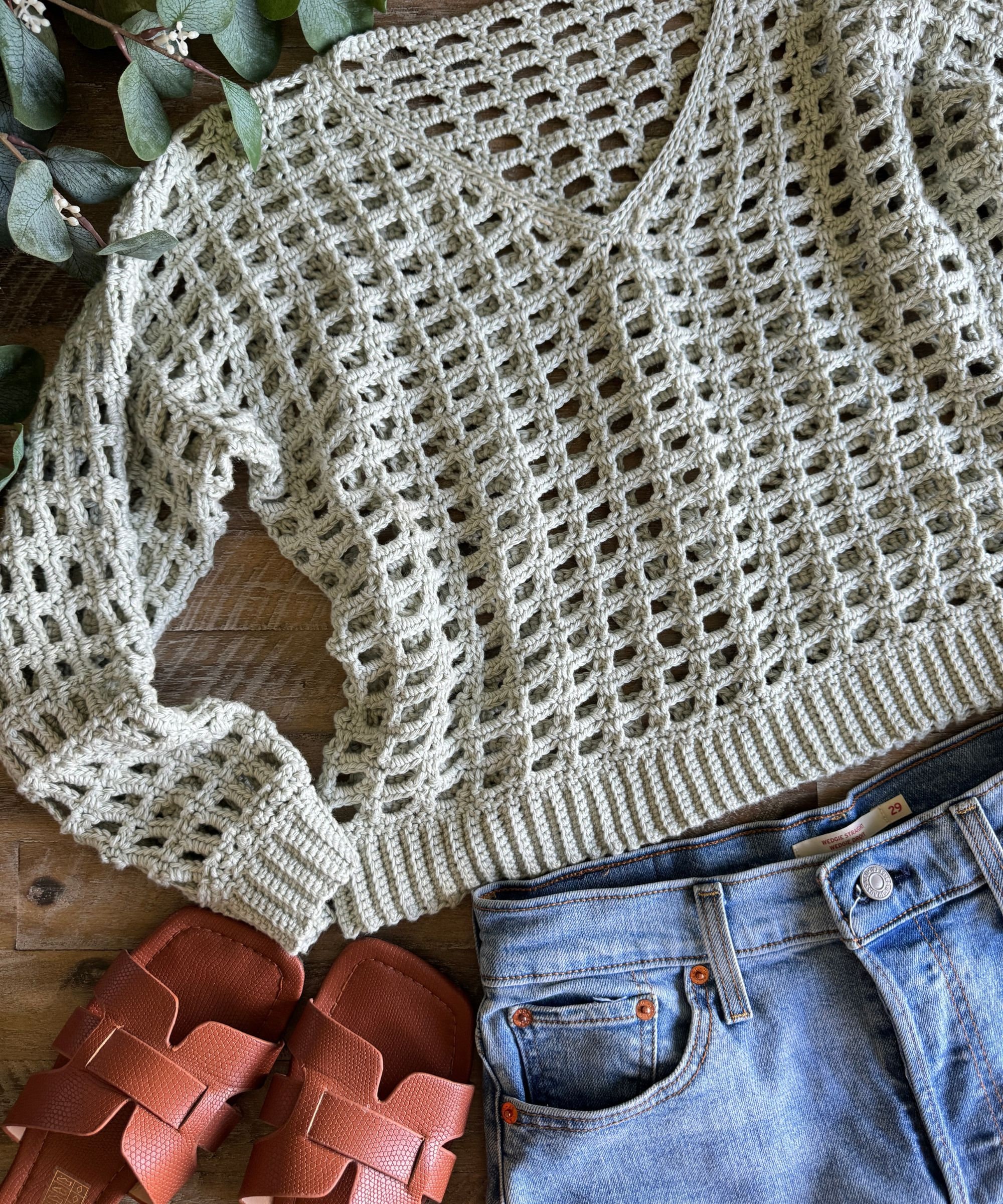 CROCHET PATTERN & VIDEO/ Peek-a-boo Vneck, Mesh Stitch Crochet Top ...