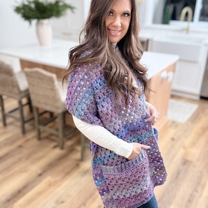 CROCHET PATTERN & VIDEO/ Chunky Granny Stitch Pocket Shawl, Crochet Shawl WIth Pockets Pattern, Easiest Crochet Pattern, Beginner, Easy, Pdf bild 4