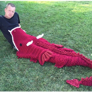 CROCHET PATTERN Dragon Blanket Pdf Digital Download Bulky & Quick Dragon Blanket Crochet Pattern MJ's Off The Hook Design image 7