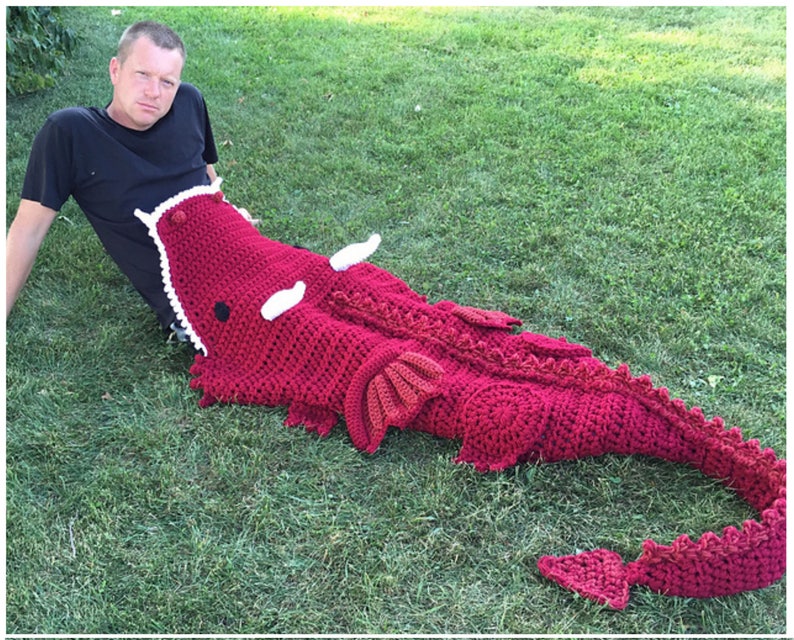CROCHET PATTERN Dragon Blanket Pdf Digital Download Bulky & Quick Dragon Blanket Crochet Pattern MJ's Off The Hook Design image 7