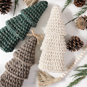 CROCHET PATTERN & VIDEO/ Rustic Farmhouse Tiered Trees Crochet Pattern ...