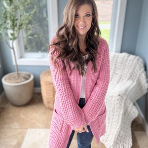 CROCHET PATTERN & VIDEO/ Waffle Stitch Cardigan, Sizes Xs-5x CROCHET PATTERN & VIDEO/ Waffle Stitch Cardigan, Sizes Xs-5x
