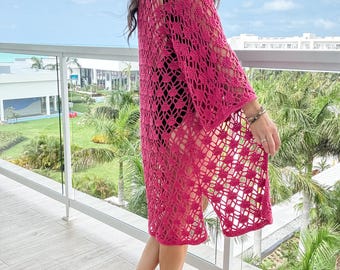 CROCHET PATTERN & VIDEO/ Sun-kissed Cardigan Crochet pattern / Lace cardigan / Beach Coverup / Lace Duster, sizes Xs-5X, pdf, summer