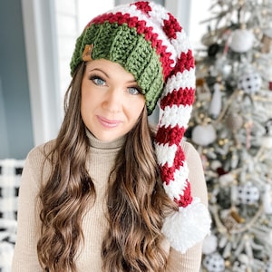 CROCHET PATTERN & VIDEO/ Christmas Elf Hat, Santa Hat, Crochet Hat pdf Pattern image 10