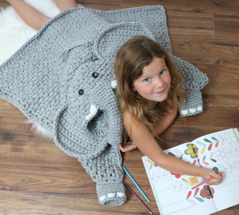 CROCHET PATTERN Hooded Elephant Blanket Etsy