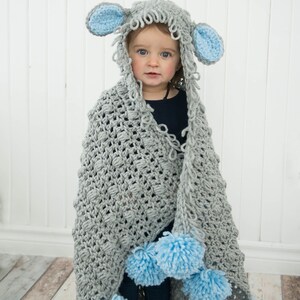 CROCHET PATTERN / Hooded Lamb Blanket image 2