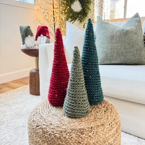 CROCHET PATTERN & VIDEO/ Rustic Holiday Trees, Crochet Christmas Holiday Decor, Winter Decor, Gift, Easy Crochet, Home, Crochet Tree Pattern