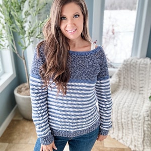 CROCHET PATTERN So Soft Striped Raglan Pullover