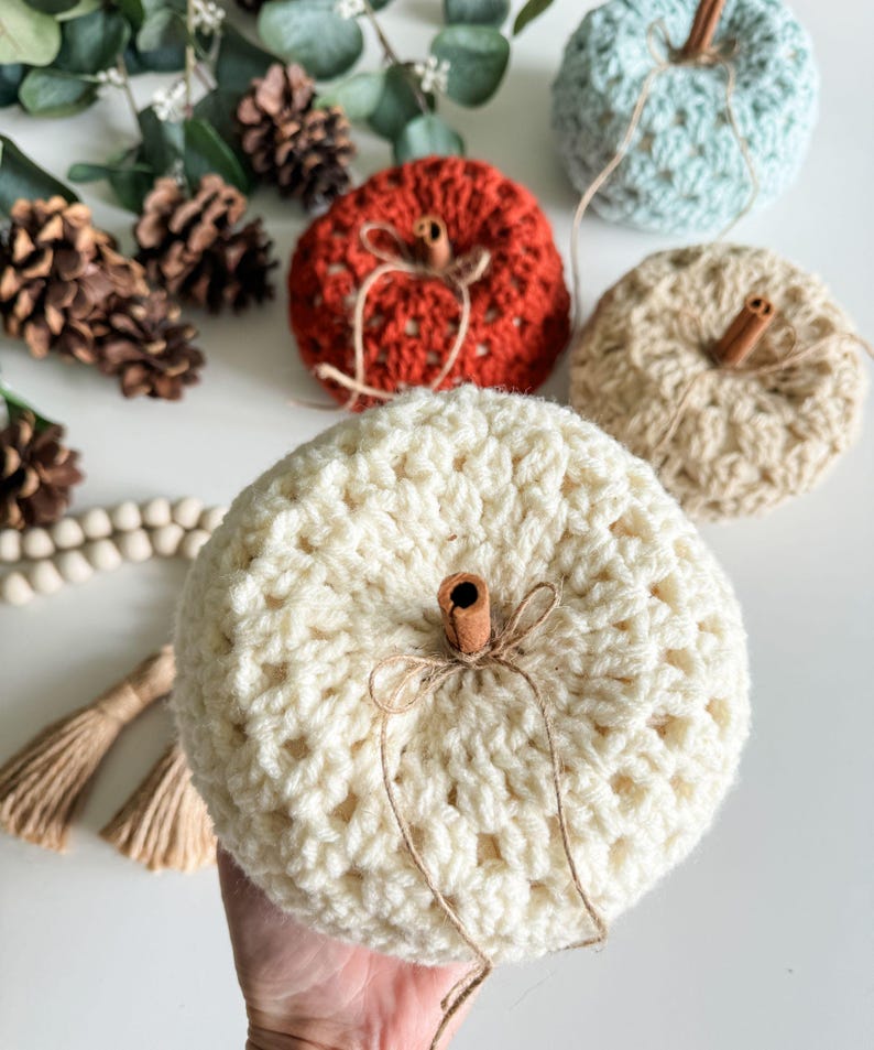 CROCHET PATTERN/ Fall For Granny Pumpkins, Crochet Pumpkin Pattern, Easy Crochet Pumpkins, Granny Stitch Crochet Pumpkins image 5