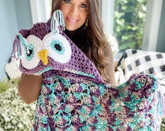 Owl Baby Blanket Crochet Pattern Crochet Baby Blanket Pattern