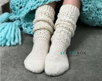 CROCHET PATTERN Lace Sock - Lace Crochet Pattern for Sock - Endless Lace Socks Crochet Pattern