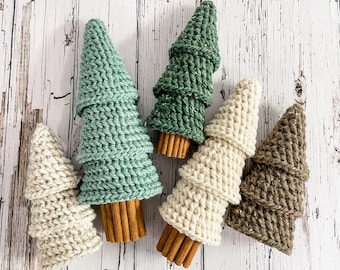 CROCHET PATTERN / Rustic Farmhouse Tiered Trees crochet pattern / decorative tree ornament