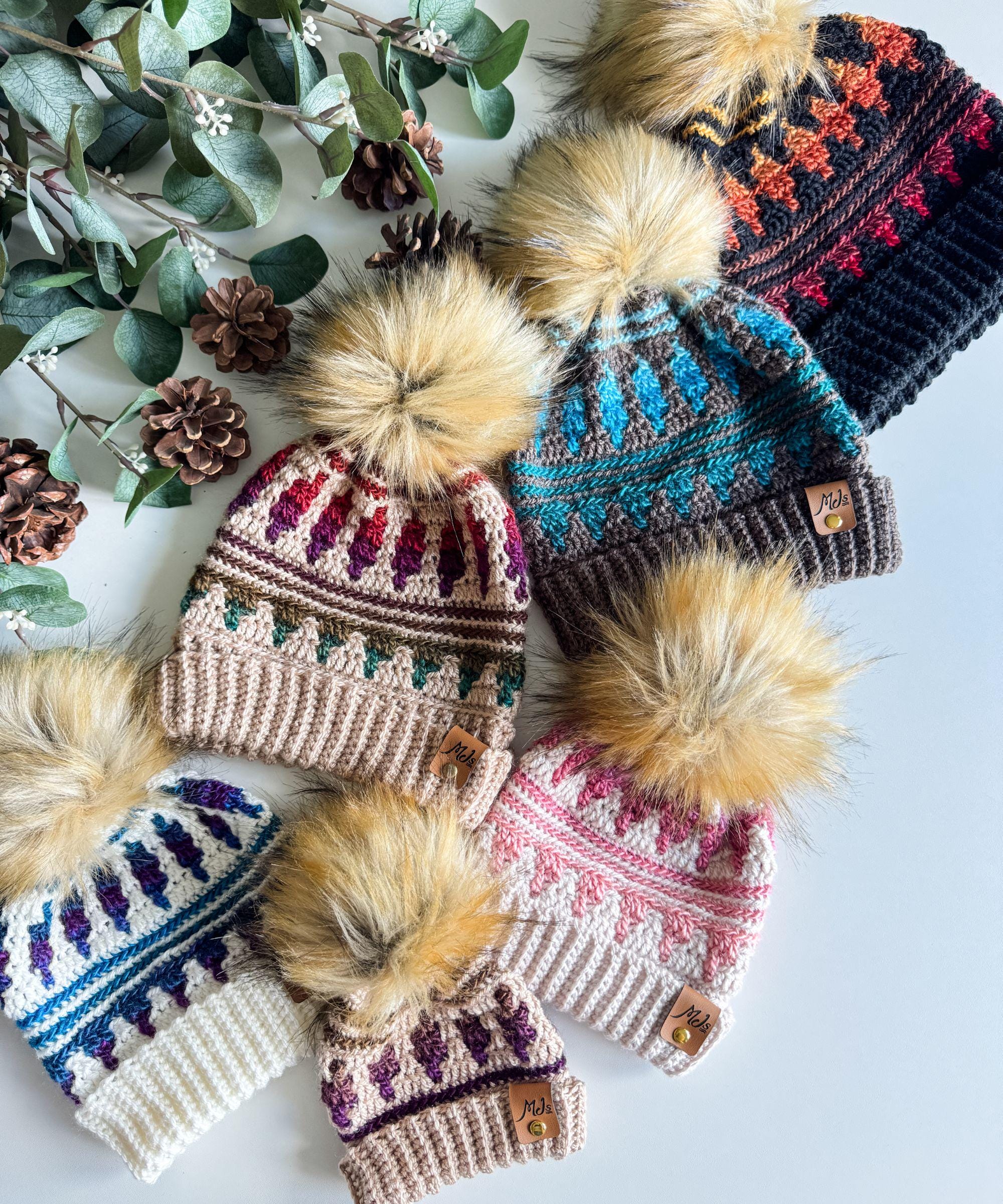 Handmade Exclusive Artwork  Freeform Crochet Winter Hat with Fluffy Accents Crochet Beanie Hat Pattern - KnitcroAddict main image 4