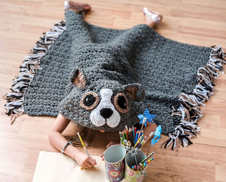 CROCHET PATTERN Dog Blanket Children's Dog Blanket Etsy