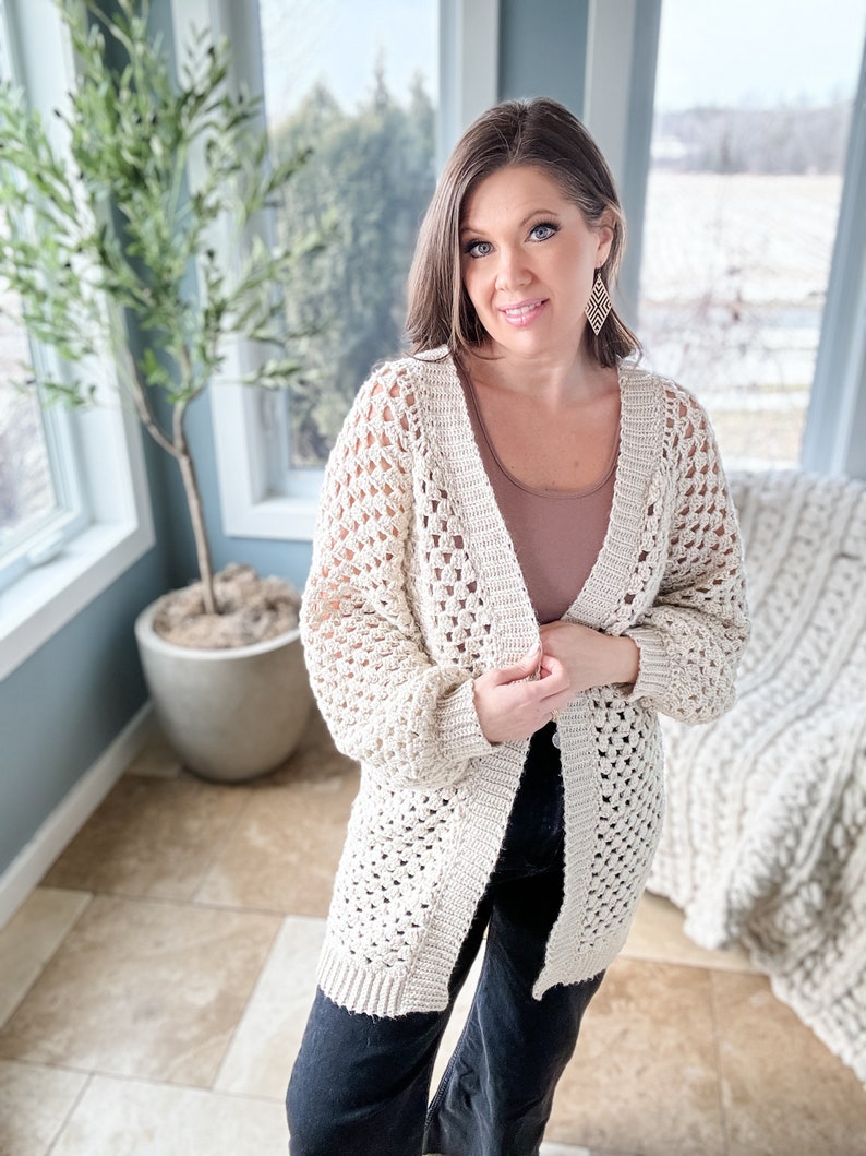 CROCHET PATTERN / Granny Pop Cardigan Crochet Pattern PDF Digital Download zdjęcie 5