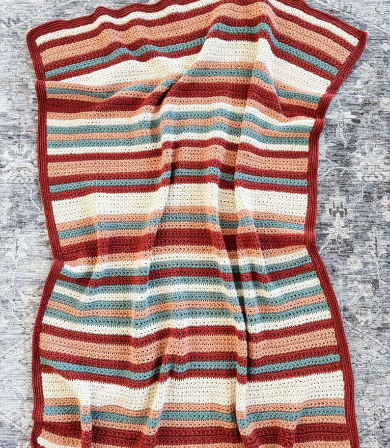 CROCHET PATTERN/ Star Stitch Striped Crochet Blanket Pattern, Sahara Stripes Blanket Pattern, Star Stitch Blanket Pattern image 8