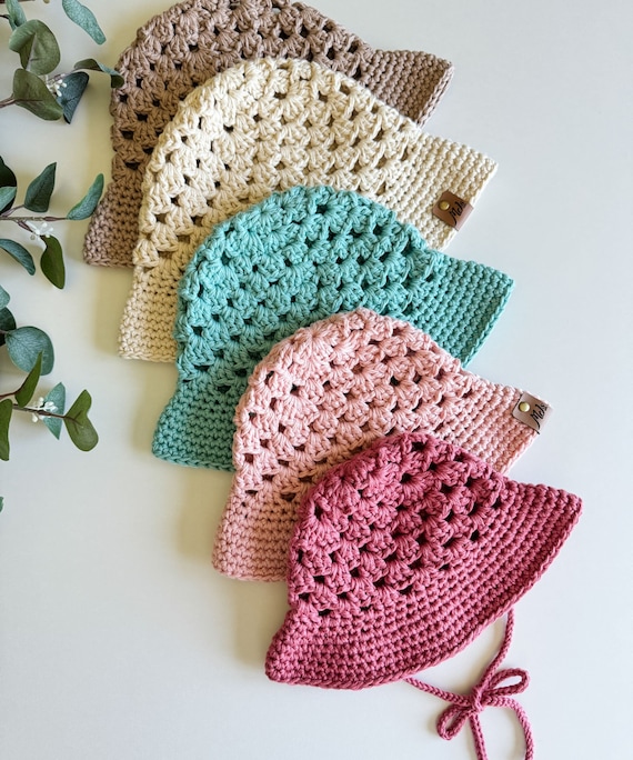 CROCHET PATTERN/ Wallflower Granny Stitch Hat, Crochet Bucket Hat Pattern, Crochet Summer Hat Pattern