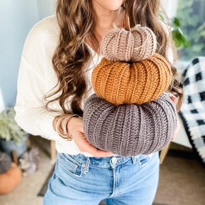 CROCHET PATTERN / Country Harvest Crochet Pumpkin Stack in 6 sizes