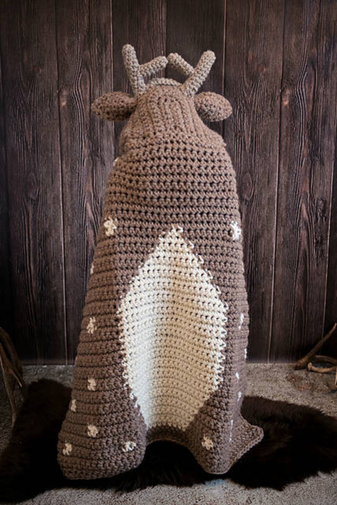 CROCHET PATTERN Woodland Deer Blanket Hooded Woodland Deer Etsy