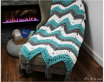 CROCHET PATTERN Bulky Chevron Throw - Chevron Throw Pattern for Crochet - Super Bulky Chevron Throw Crochet Pattern