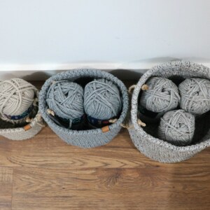 CROCHET PATTERN Rustic Farmhouse Style Nesting Baskets image 8