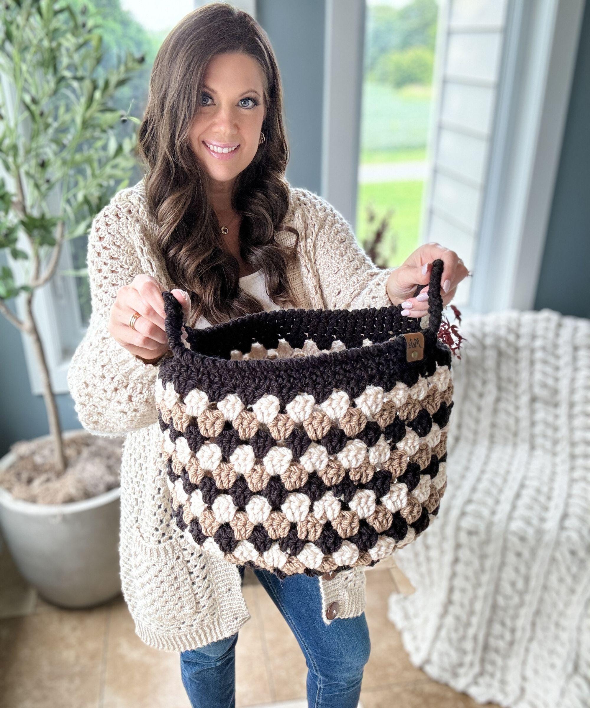 CROCHET PATTERN & VIDEO/ Fall For Granny Baskets, Crochet Basket Pattern, Easy Crochet Baskets, Granny Stitch Crochet Pattern, pdf, 3 sizes