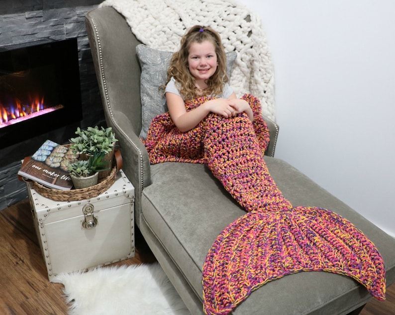CROCHET PATTERN Mermaid Blanket Crochet Pattern for Mermaid Bulky & Quick Mermaid Blanket Crochet Pattern by MJ's Off The Hook Designs image 2