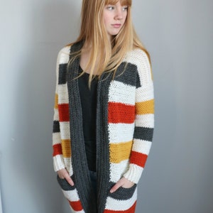CROCHET PATTERN Everyday Striped Cardigan / Pdf Digital Download / Striped Sweater / Crochet Cardigan / image 6