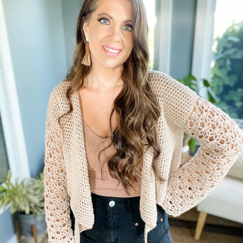 CROCHET PATTERN / Crossover Wrap Cardigan / Sandy Sea Shells Etsy