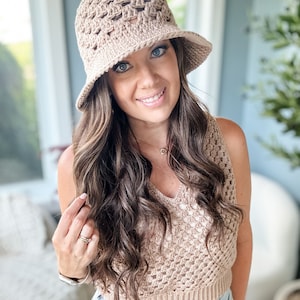 CROCHET PATTERN/ Wallflower Granny Stitch Hat, Crochet Bucket Hat Pattern, Crochet Summer Hat Pattern 画像 10