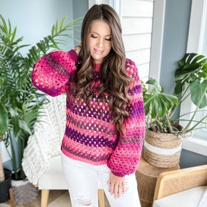 CROCHET SWEATER PATTERN / Granny Stitch Crochet Sweater Pattern image 5