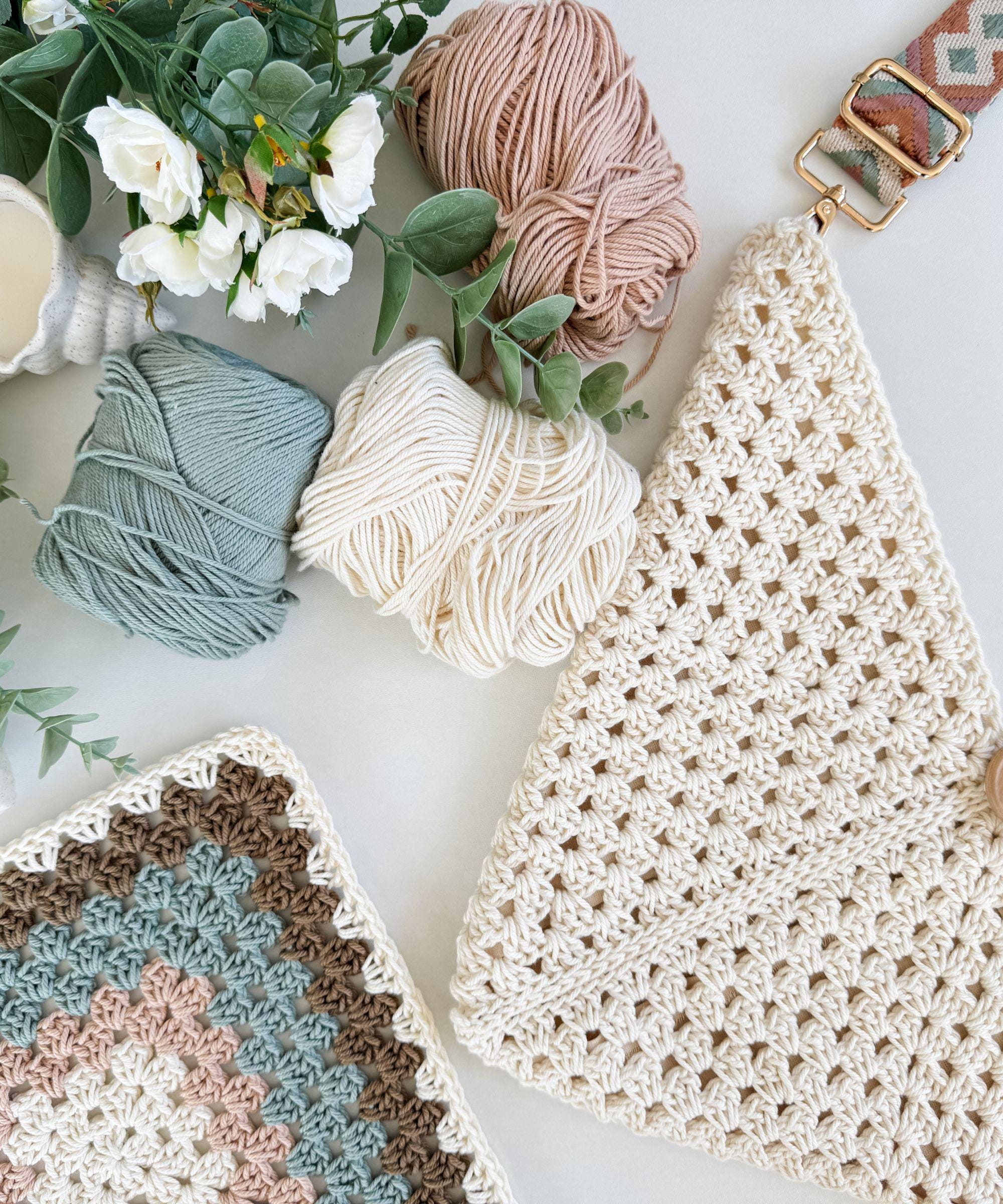 CROCHET PATTERN & VIDEO/ Caribbean Beach Bag, Crochet Granny Square Bag ...