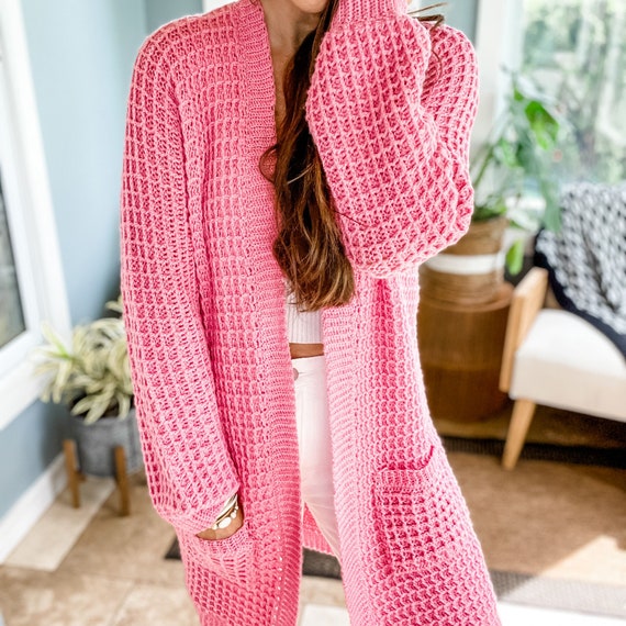 CROCHET PATTERN & VIDEO/ Waffle Stitch Cardigan, Sizes Xs-5x CROCHET PATTERN & VIDEO/ Waffle Stitch Cardigan, Sizes Xs-5x