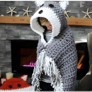 CROCHET PATTERN Wolf Fox blanket Wolf Fox Costume Bulky & Quick Wolf Fox Crochet Pattern by MJ's Off The Hook Designs image 6