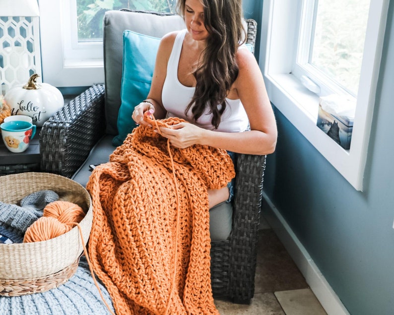 CROCHET PATTERN / Hello Harvest Chunky Throw Blanket image 6