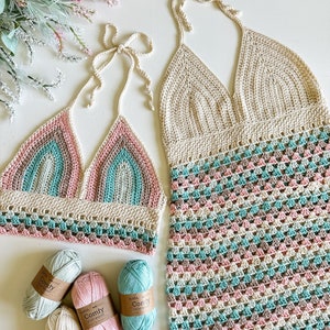 CROCHET PATTERN & VIDEO/ Crochet Halter Top, Crochet Beach Cover-up, Crochet Dress, granny stitch, crochet beach wear, easy, sizes xs-5x