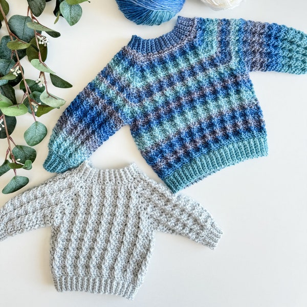 CROCHET PATTERN/ Winter Wonder Children Pullover, Children's Crochet Sweater Pattern, Top-down crochet sweater pattern