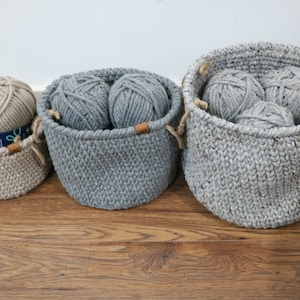 CROCHET PATTERN Rustic Farmhouse Style Nesting Baskets image 3