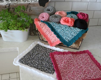 CROCHET PATTERN - Rosy Posy Dishcloth pattern / washcloth / facecloth / farmhouse kitchen