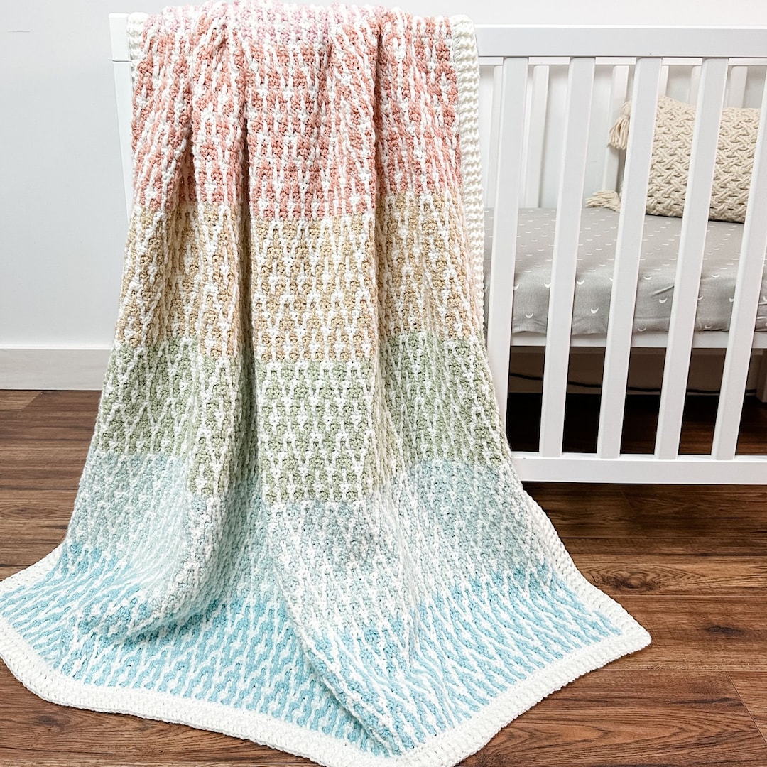 Mosaic baby blanket crochet pattern sale