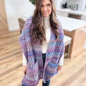 CROCHET PATTERN & VIDEO/ Chunky Granny Stitch Pocket Shawl, Crochet Shawl WIth Pockets Pattern, Easiest Crochet Pattern, Beginner, Easy, Pdf bild 5