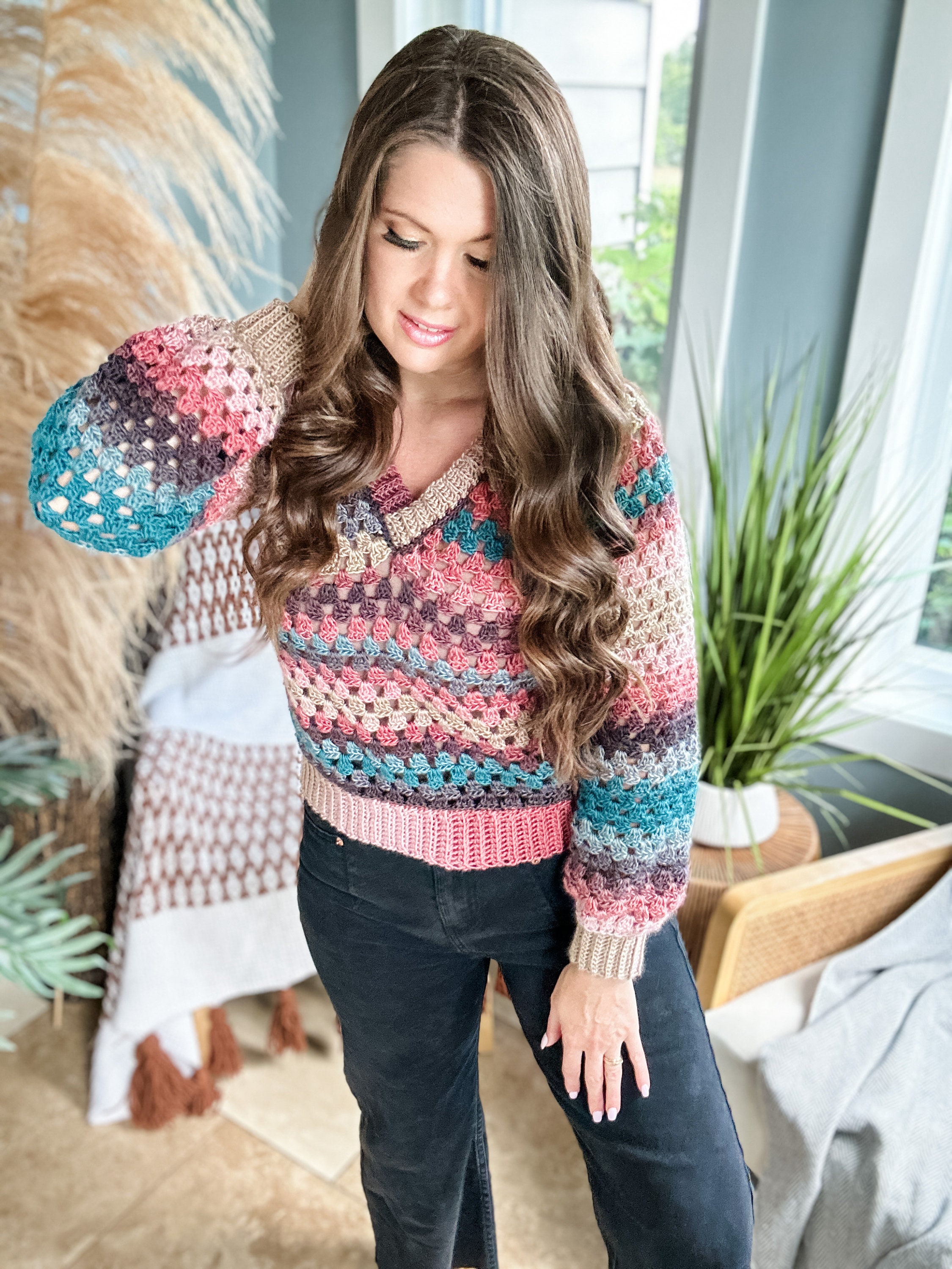 V Neck Sweater Crochet Pattern - Etsy