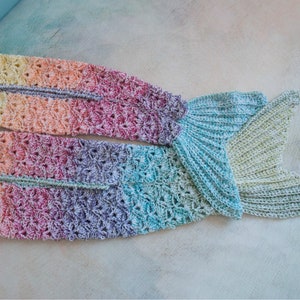 CROCHET PATTERN Rainbow Sparkle Mermaid Blanket / Mermaid tail / Ombre Mermaid / Shell Stitch Mermaid Blanket image 2