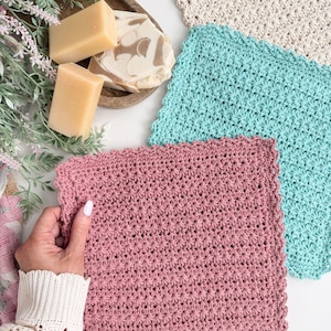 CROCHET PATTERN & VIDEO/ The Spring Star Stitch Dishcloth Crochet Pattern, Crochet Washcloth, Pdf, Gift Tags, Gifting, Home Decor
