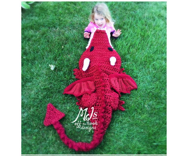 CROCHET PATTERN Dragon Blanket Pdf Digital Download Bulky & Quick Dragon Blanket Crochet Pattern MJ's Off The Hook Design image 4